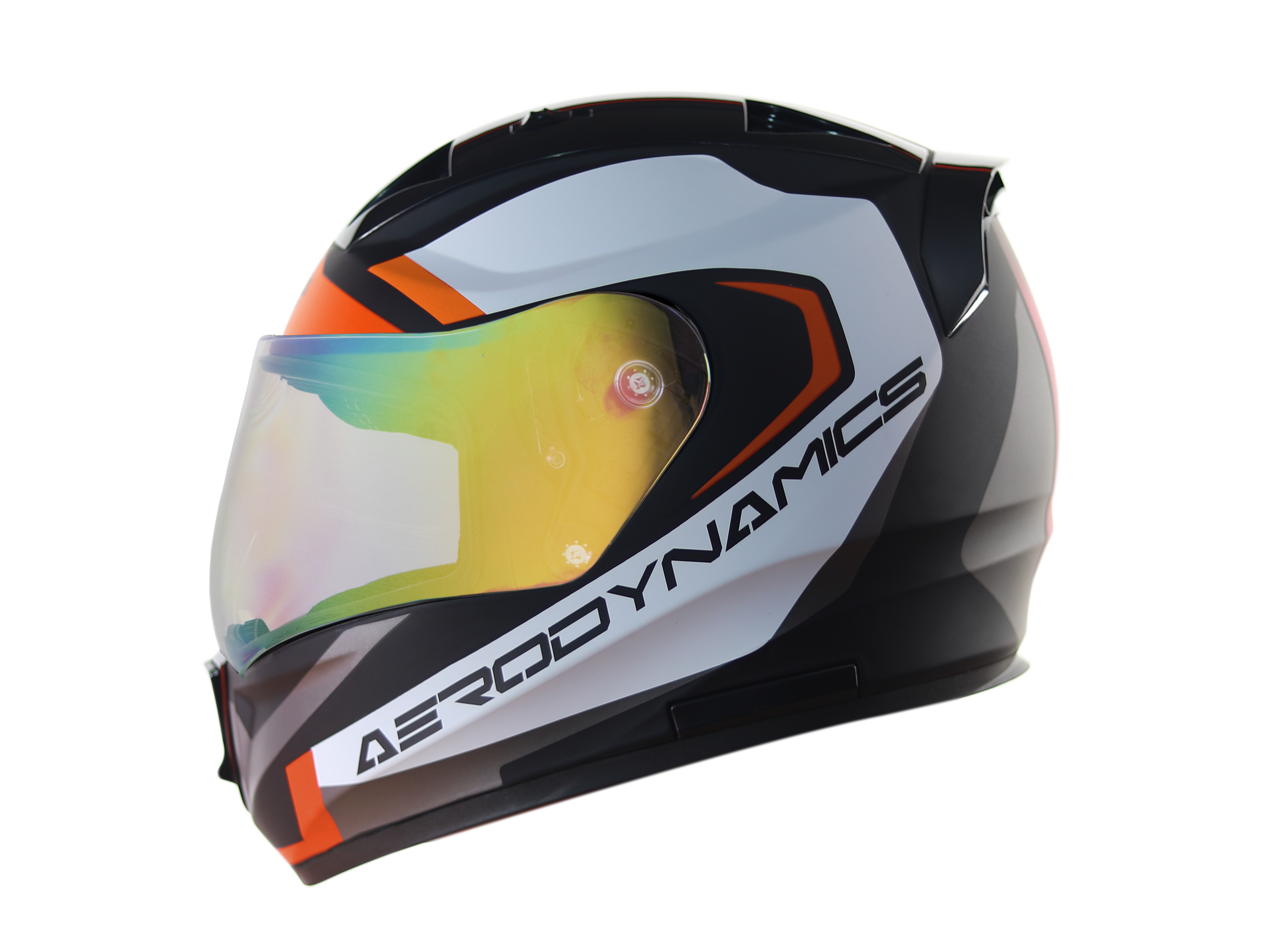 SA-1 Aerodynamics Mat Black With Orange(Fitted With Clear Visor Extra Green  Night Vision  Visor Free)